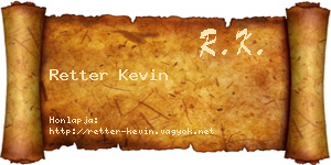 Retter Kevin névjegykártya